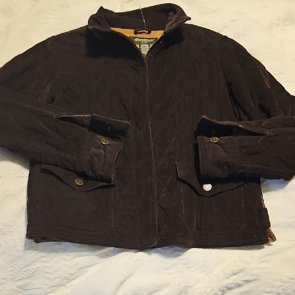 Eddie Bauer Dark Brown Quilted Utility Jacket